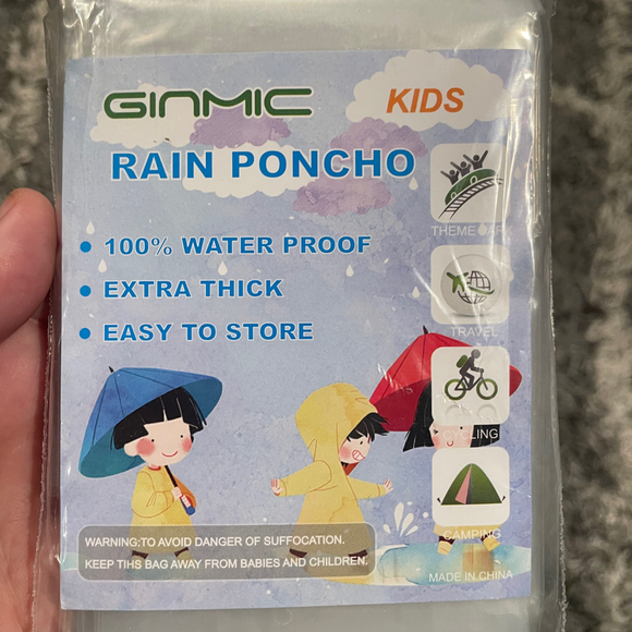 GINMIC Rain Waterproof Hooded Poncho Clear 4 Adults 4 Kids - Picture 2 of 3